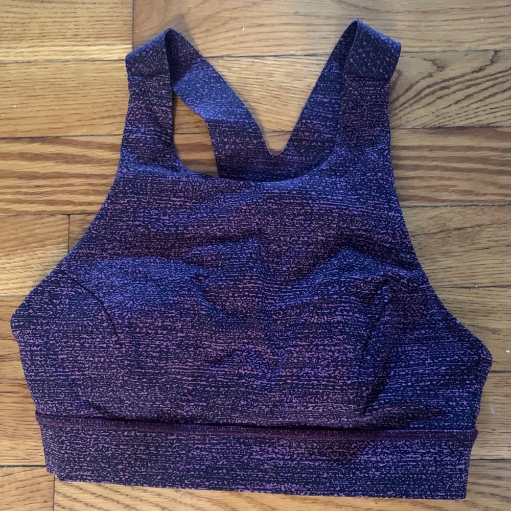 Lululemon black and purple speckled sports bra